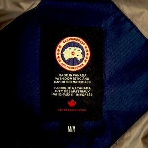 Canada Goose blue hooded puffer coat